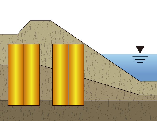 堤防・護岸の液状化対策｜ジェットクリート工法の適用事例